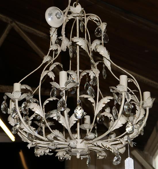 Painted tole chandelier(-)